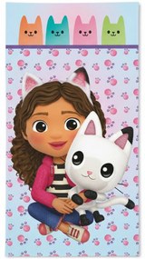 Bavlnená osuška Gábinin kúzelný domček - motív Gábi a Pandy Paws - 100% bavlna - 70 x 140 cm
