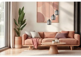 Závesné svietidlo Riffle Square, 3x grafitové sklenené tienidlo, b, o