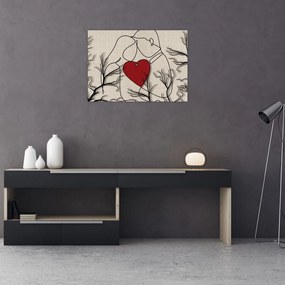 Sklenený obraz - Zamilovaný pár (70x50 cm)