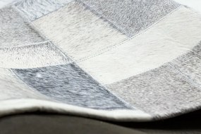 Koberec PATCHWORK 21723 sivý - imitácia kože krava, deski
