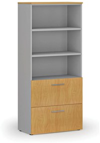 Skriňa so zásuvkami pre závesné zložky PRIMO GRAY, 1781 x 800 x 420 mm, sivá/buk