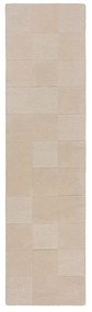 Béžový ručne tkaný vlnený behúň 60x230 cm Checkerboard – Flair Rugs