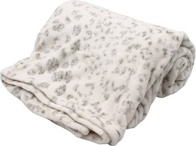 Home Elements Mikroflanelová deka, biela, drobná potlač