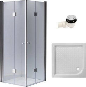 BPS-koupelny Štvorcový sprchový kút HYD-SK1290C 100x100 chróm/transparent + vanička HYD-SSV-SXL02C biela