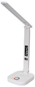 LED RGBW Stm. lampa s bezdr. nab. a displejom USB portom 6W/5V 3000-6500K biela+