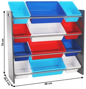 Kondela Organizér na hračky, viacfarebná/sivá, KIDO TYP 1
