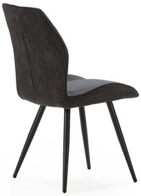 Čierne menčestrové jedálenské stoličky v súprave 2 ks Adaya – Marckeric