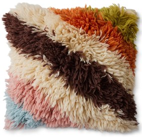 HK living Vlnený vankúš Fluffy Striped 55 x 55 cm