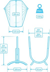 Marimex | Hojdacia sedačka so stojanom La Siesta Udine Organic, latte | 11640604