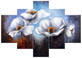 Gario Ručne maľovaný obraz Alpské maky - 5 dielny Rozmery: 150 x 70 cm