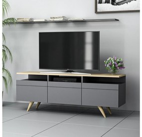 TV stolík/skrinka Vulema 2 (antracit + dub) . Akcia -18%. Vlastná spoľahlivá doprava až k Vám domov. 1095467