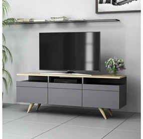 TV stolík/skrinka Vulema (antracit + dub) . Vlastná spoľahlivá doprava až k Vám domov. 1095467