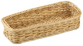Prútený plastový košík, organizér na príbory WICKER 28 x 11,5 x 8,5 cm