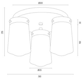 Argon 6165 - Prisadený luster PASADENA 3xE27/15W/230V zlatá/biela