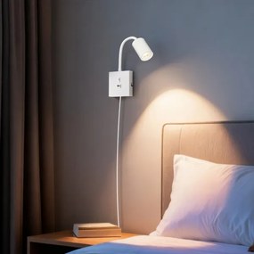 Immax 08296L - Nástenné svietidlo s USB PUNTO 1xGU10/9W/230V biele