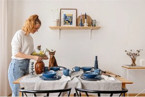 Tmavomodrá kameninová jedálenská súprava 16 ks Glosia - Bonami Selection