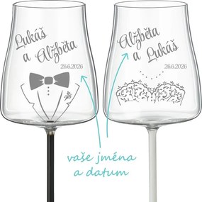 Svadobné poháre na víno Wedding 2 ks