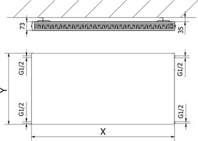 Mexen, Mexen Flat CF21 panelový radiátor 500 x 800 mm, bočné pripojenie, 807 W, antracit - W421F-050-080-66