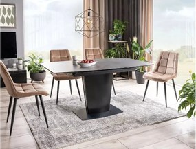 SI Elegantná zamatová stolička béžová