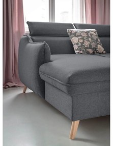 Tmavosivá rozkladacia rohová pohovka (ľavý roh) Sweet Harmony – Miuform