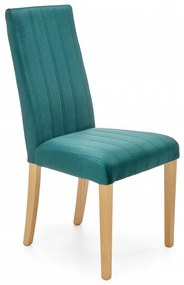 Jedálenská stolička DIEGO 3 — zamat, medový dub, zelená
