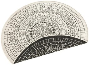 NORTHRUGS - Hanse Home koberce Kusový koberec Twin-Wendeteppiche 103101 creme schwarz – na von aj na doma - 140x140 (priemer) kruh cm