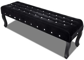 Čierna lavička, zamatová látka s krištáľovými gombíkmi