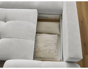 Svetlosivá ženilková rozkladacia/s úložným priestorom rohová pohovka (ľavý roh/s leňoškou) Roxelane – Bobochic Paris