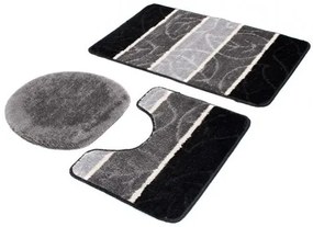 Sada kúpeľňových koberčekov MULTI C5019 čierny, sivý list