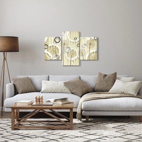 Abstraktný obraz s púpavami (90x60 cm)