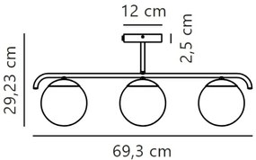 Nordlux - Luster na tyči GRANT 3xE14/25W/230V zlatá