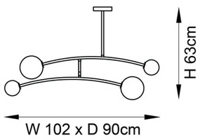 Endon 92940 - Luster na tyči BALANCE 4xG9/3W/230V čierna