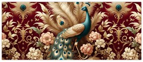 Obraz – Elegantný páv (120x50 cm)