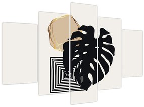 Obraz - Abstrakcia s tropickými listami N⁰2 (150x105 cm)