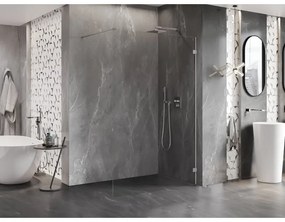 Mexen Lunar, sprchová stena pravá 130 x 200 cm, priehľadná 8 mm, brúsený nikel, 830-130-000-97-00-P