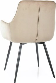 SI Citrónová zamatová stolička béžová