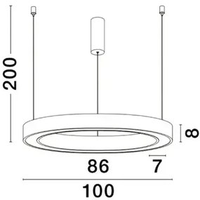 LED luster Morbido 100 čierne s diaľkovým ovládaním