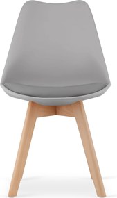 AKCIA Svetlosivá stolička BALI MARK s bukovými nohami II. akosť