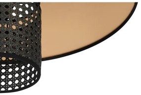 Duolla - Nástenné svietidlo TOKYO RATTAN 1xE27/15W/230V pr. 50 cm zlatá/čierna