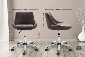 Pracovná stolička Lazio koženka - hnedá