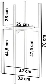 Stojan na kvety TORRE čierny 70 cm