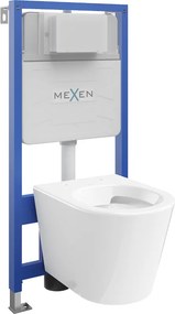 Mexen Rico súprava WC Fenix Slim s podomietkovým rámom, lesklá biela - 6103372XX00