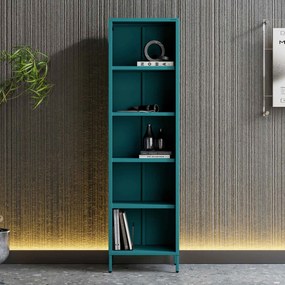 Knižnica do obývačky MARIO, 500 x 1800 x 350 mm, Modern: morská farba