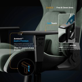 Zelené herné kreslo Diablo X.ONE Prime Ghotic Green