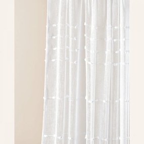 Kvalitná biela záclona  Marisa  so striebornými priechodkami 140 x 250 cm