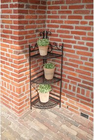 Čierny kovový rohový skladací stojan na kvety Esschert Design