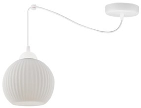 Závesné svietidlo Riffle Round Spider, 1x biele sklenené tienidlo, w