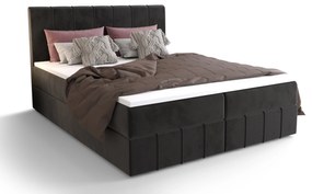 Manželská posteľ Boxspring 180 cm Barack (čierna) (s matracom a úložným priestorom). Vlastná spoľahlivá doprava až k Vám domov. 1046394