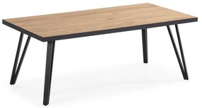 Čierny/prírodný konferenčný stolík s doskou v dubovom dekore 60x120 cm Sindi – Marckeric