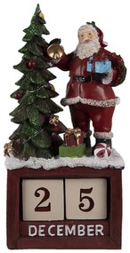Drevený vianočný kalendár Santa a vianočný stromček - 16*10*34 cm